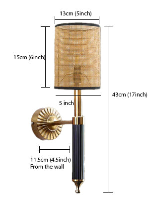 Bamboo Wall Lamp For Living Room | Rattan Wall Lamp - Nilima - Akway Lighting > Wall Lamps & Sconces (Image 3)