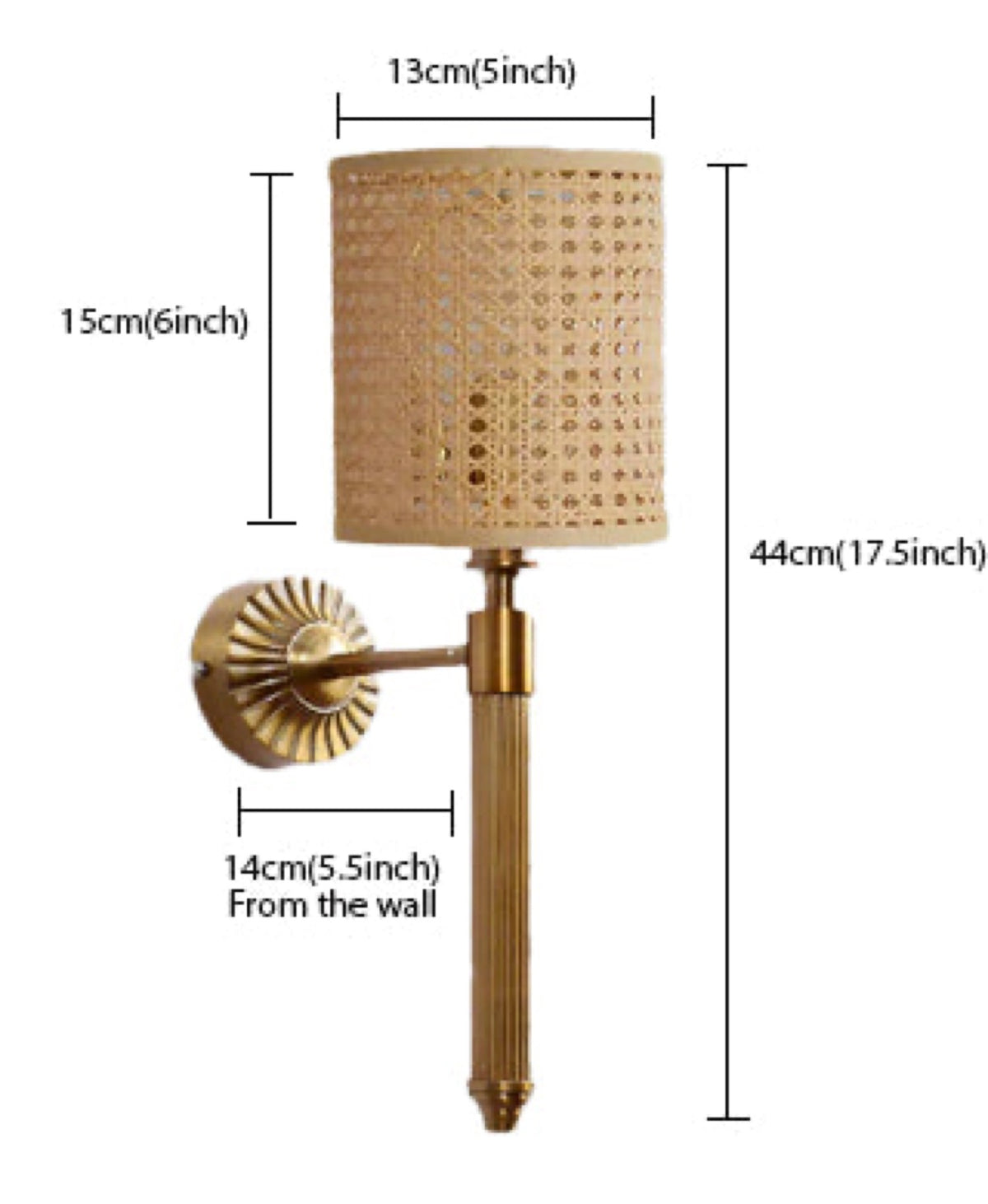 Bamboo Wall Lamp For Living Room | Rattan Wall Scone - Eshana - Akway Lighting > Wall Lamps & Sconces (Image 3)
