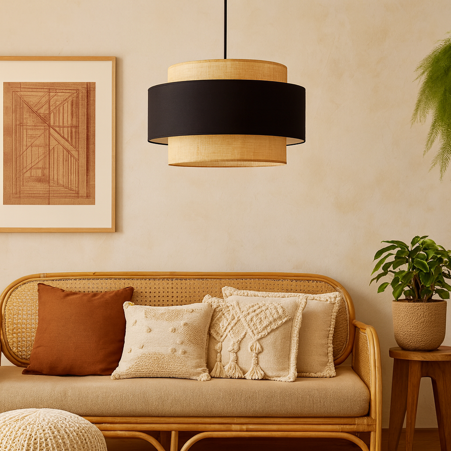Jute Pendant Light for Living Room 12 Inch - Disha by Akway