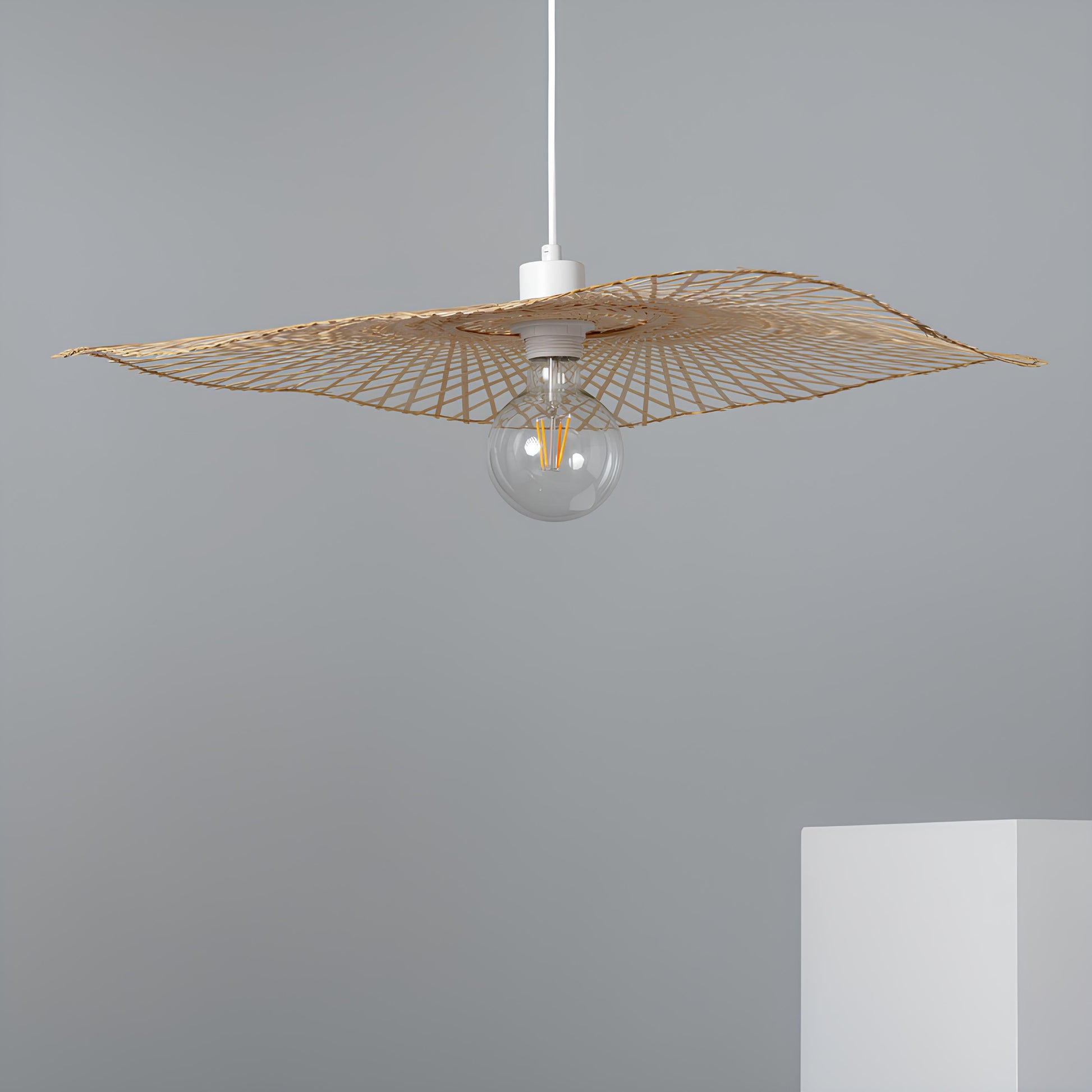 Rattan Hanging lamp for Living Room | Cane Pendant light | Wicker ceiling light - Cetabel - Akway Uncategorized (Image 1)