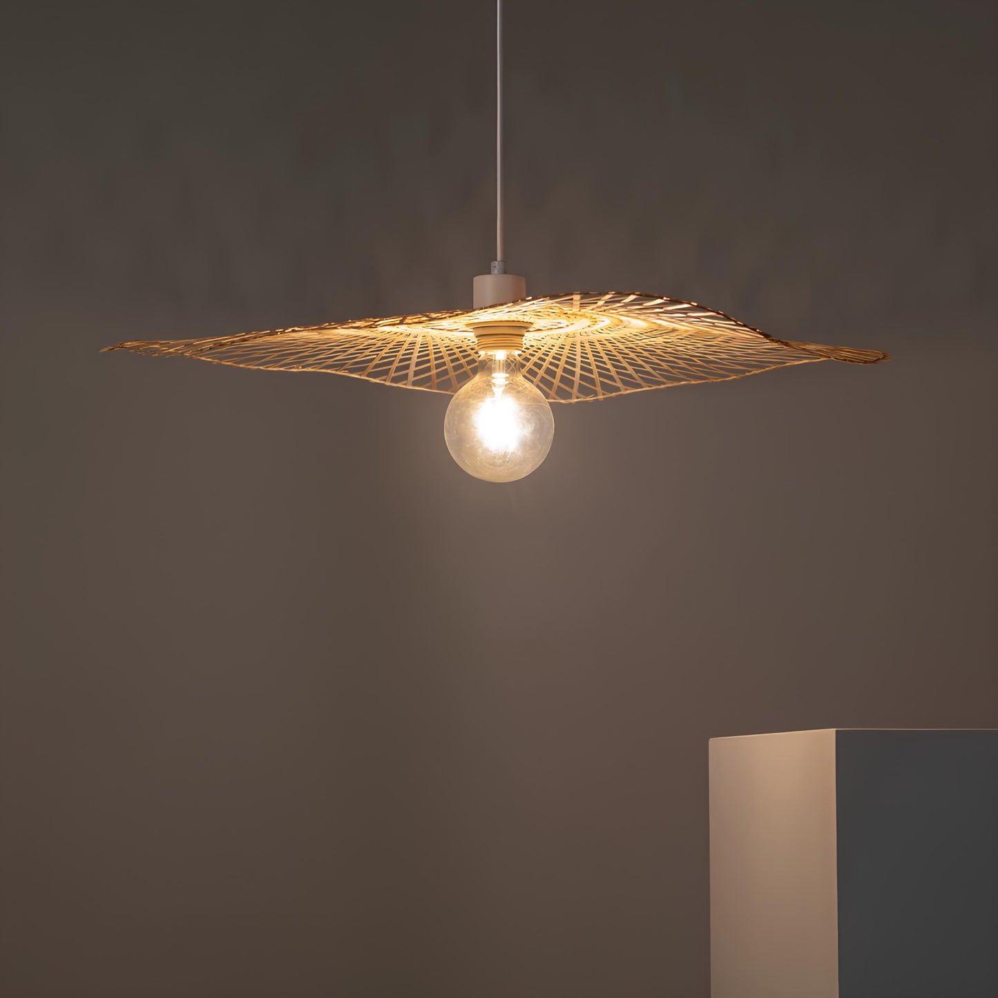 Rattan Hanging lamp for Living Room | Cane Pendant light | Wicker ceiling light - Cetabel