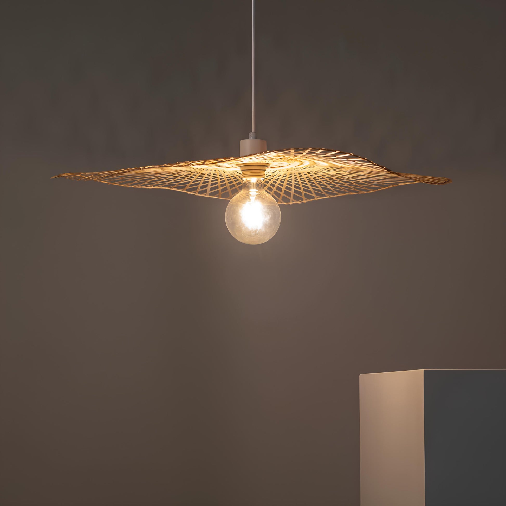 Rattan Hanging lamp for Living Room | Cane Pendant light | Wicker ceiling light - Cetabel - Akway Uncategorized (Image 5)