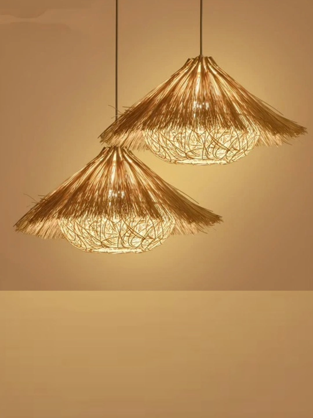 Bamboo Hanging lamp for Living Room | Rattan Pendant light | Cane ceiling light - Eshana - Akway Uncategorized (Image 5)