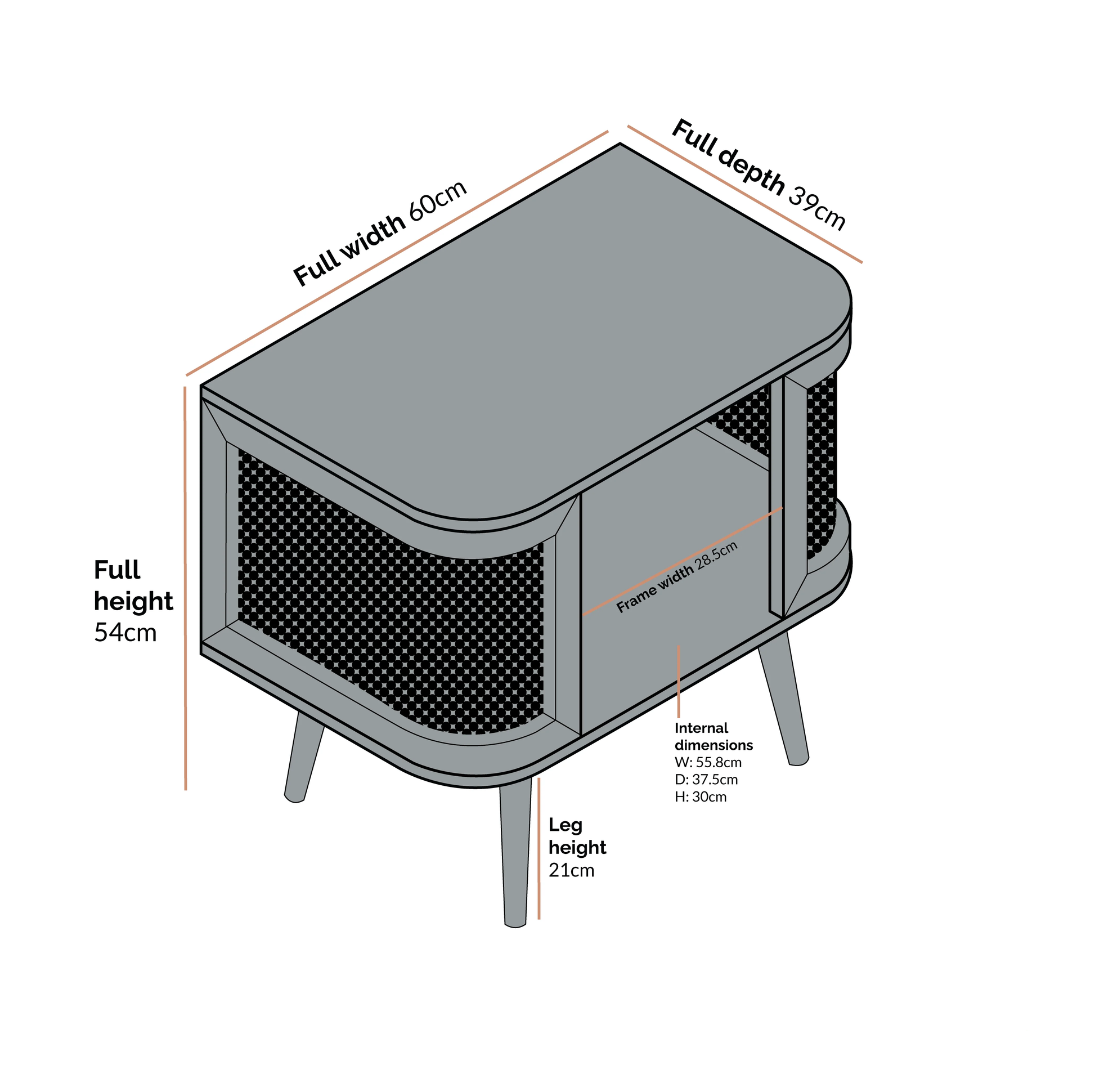 Mango Wooden Bedside Table | Modern Rattan Bedside Table - Firella - Akway Uncategorized (Image 6)