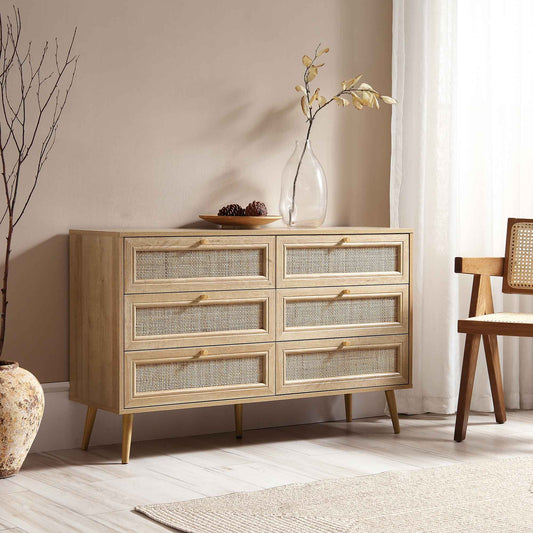 Modern Wooden Chest with 6 Drawers| Perfect for Bedroom - James - Akway Uncategorized (Image 1)