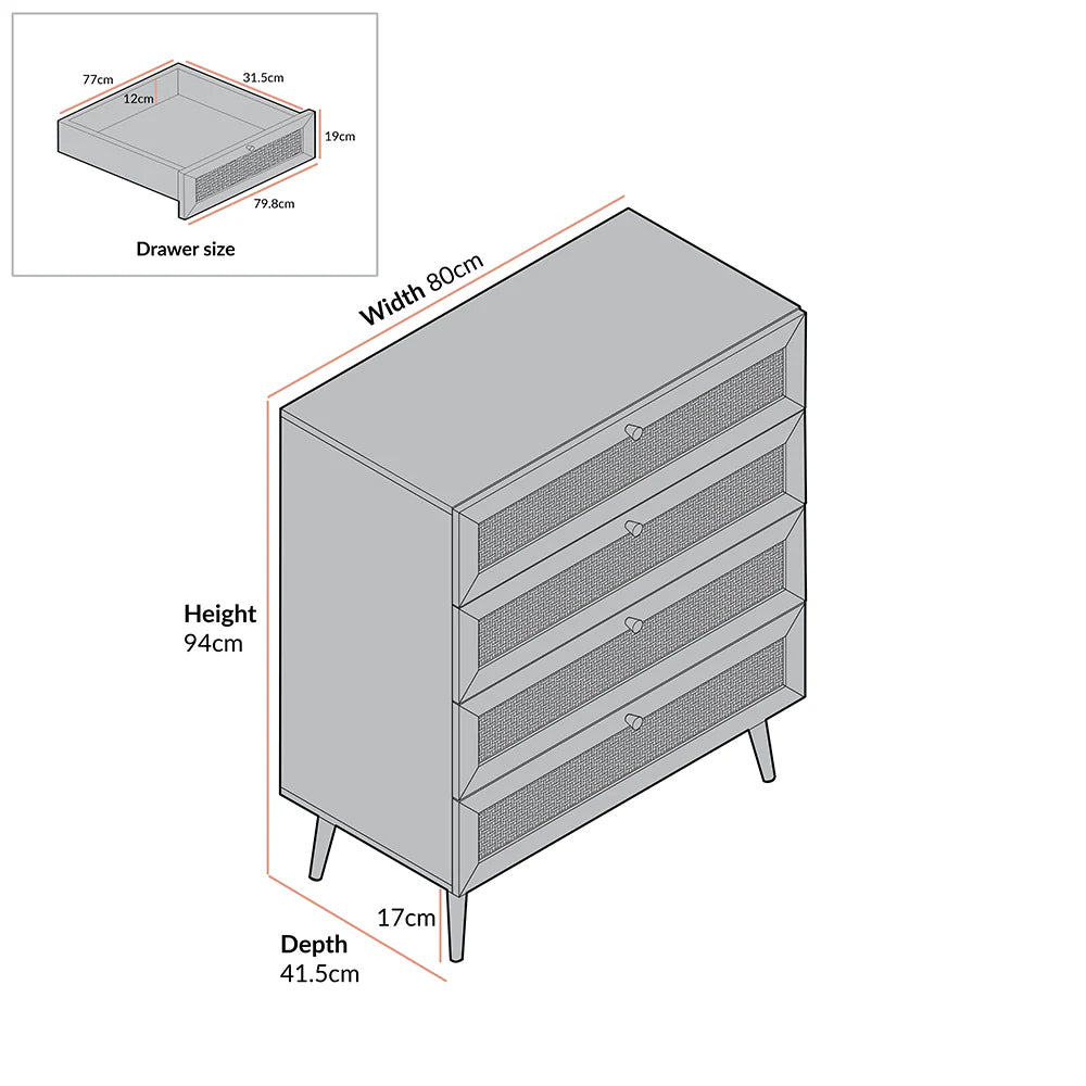 Mango Wooden Tall Chest | Modern Wooden Rattan Tall Chest - Rissaa - Akway Uncategorized (Image 6)