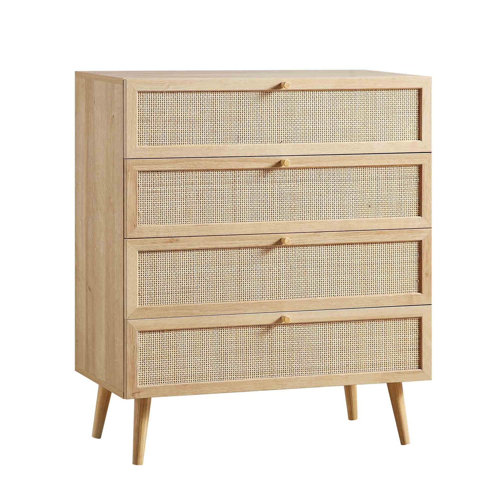 Mango Wooden Tall Chest | Modern Wooden Rattan Tall Chest - Rissaa - Akway Uncategorized (Image 5)