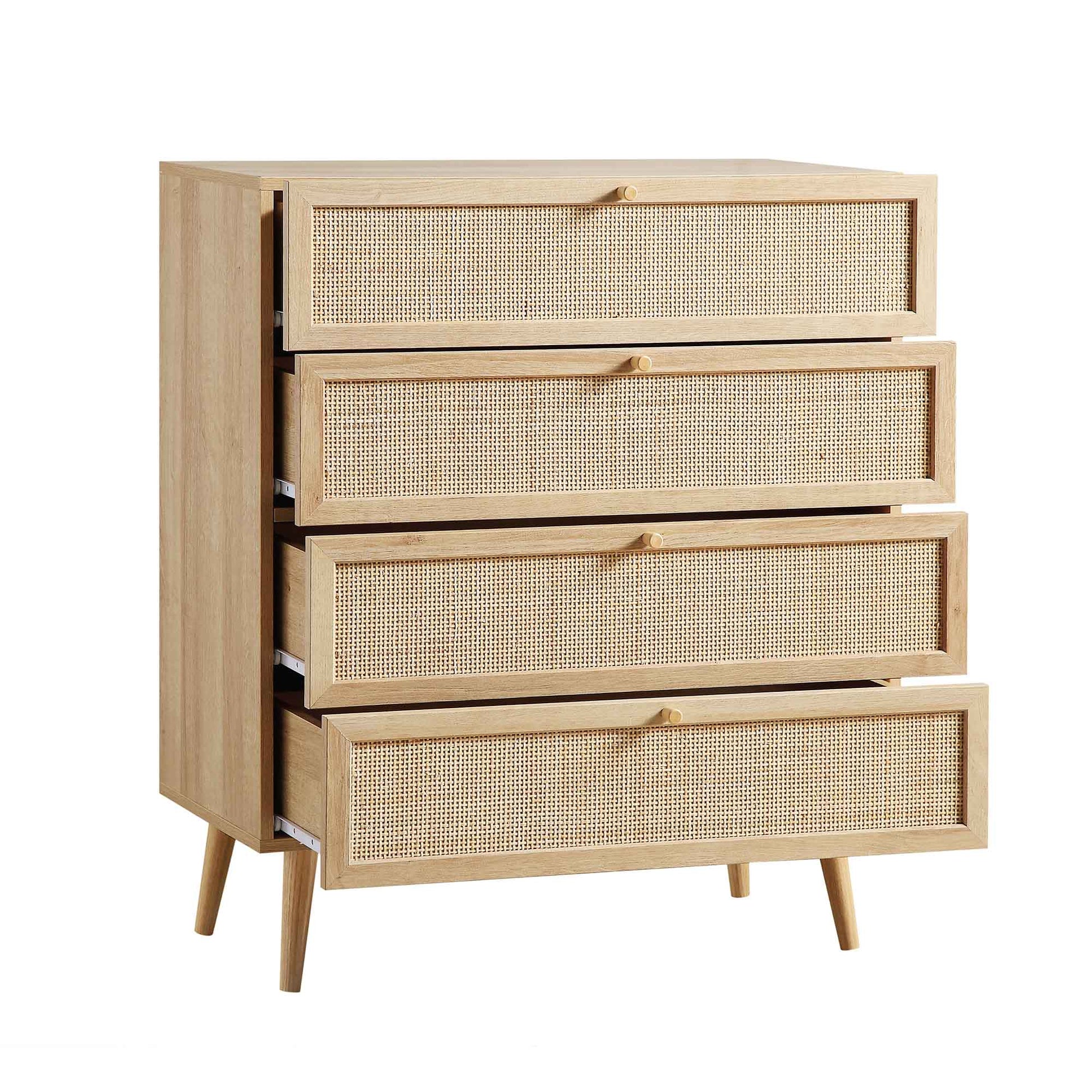 Mango Wooden Tall Chest | Modern Wooden Rattan Tall Chest - Rissaa - Akway Uncategorized (Image 4)