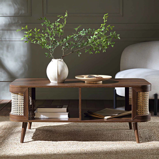 Mango Wooden Table | Modern Rattan Table - Fizzaa - Akway Uncategorized (Image 1)