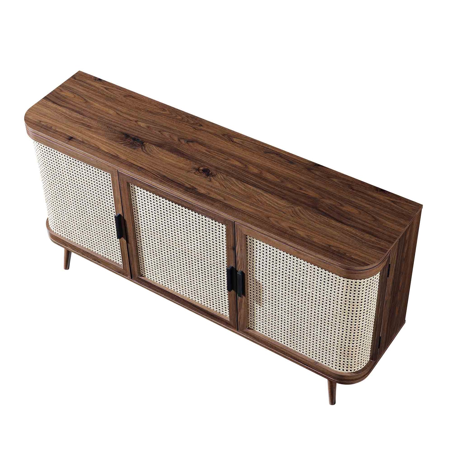 Rattan Wooden Sideboard | Cane Rattan TV Unit | Bamboo Console Table - Pioraa