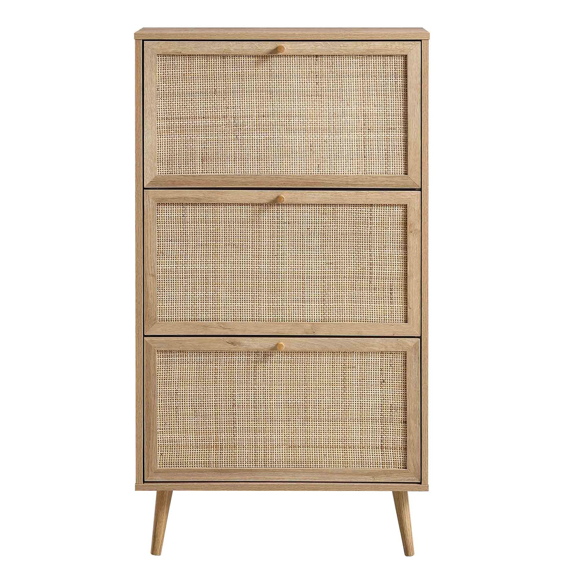 Mango Wooden Shoe Cabinet | Rattan Shoe Cabinet - Feroza - Akway Uncategorized (Image 8)