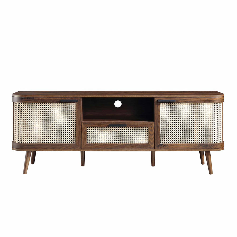 Rattan Modern Wooden Sideboard | Rattan TV Unit | Wooden Console Table - Dwarka - Akway Uncategorized (Image 4)
