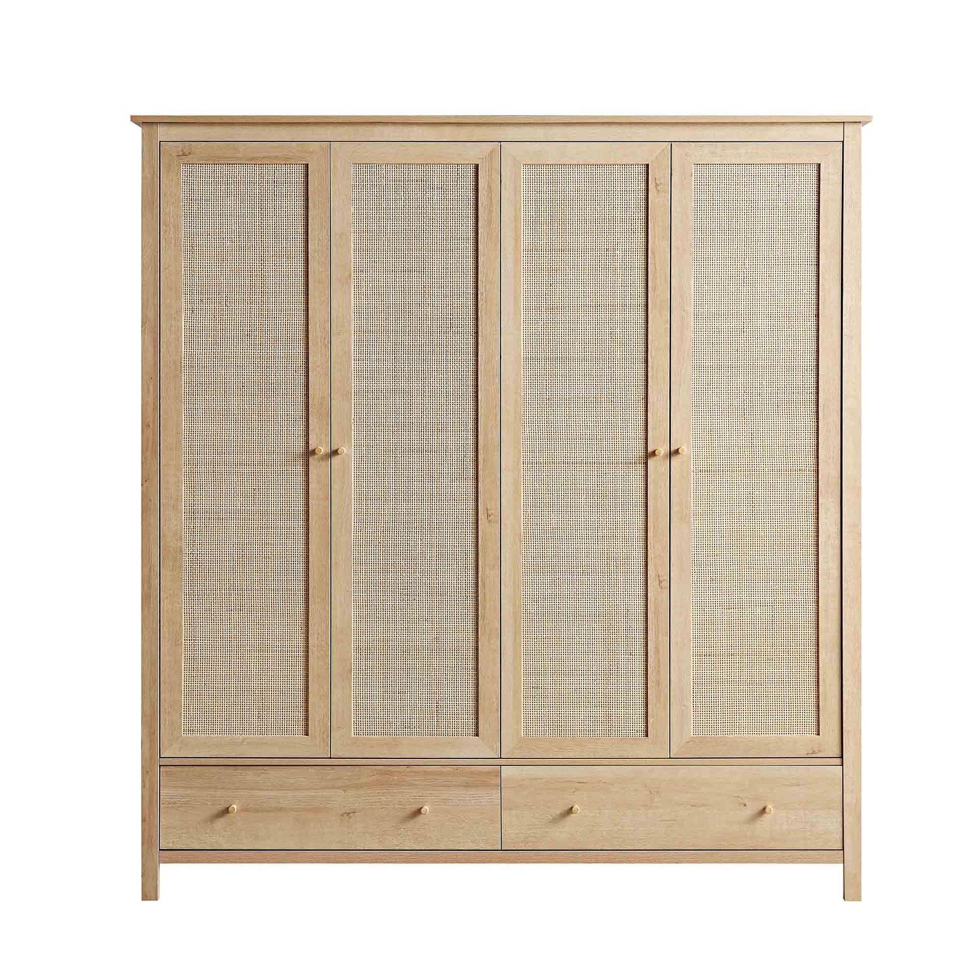 Mango Wooden Wardrobe | Modern Rattan Wardrobe - Riyaba - Akway Uncategorized (Image 4)