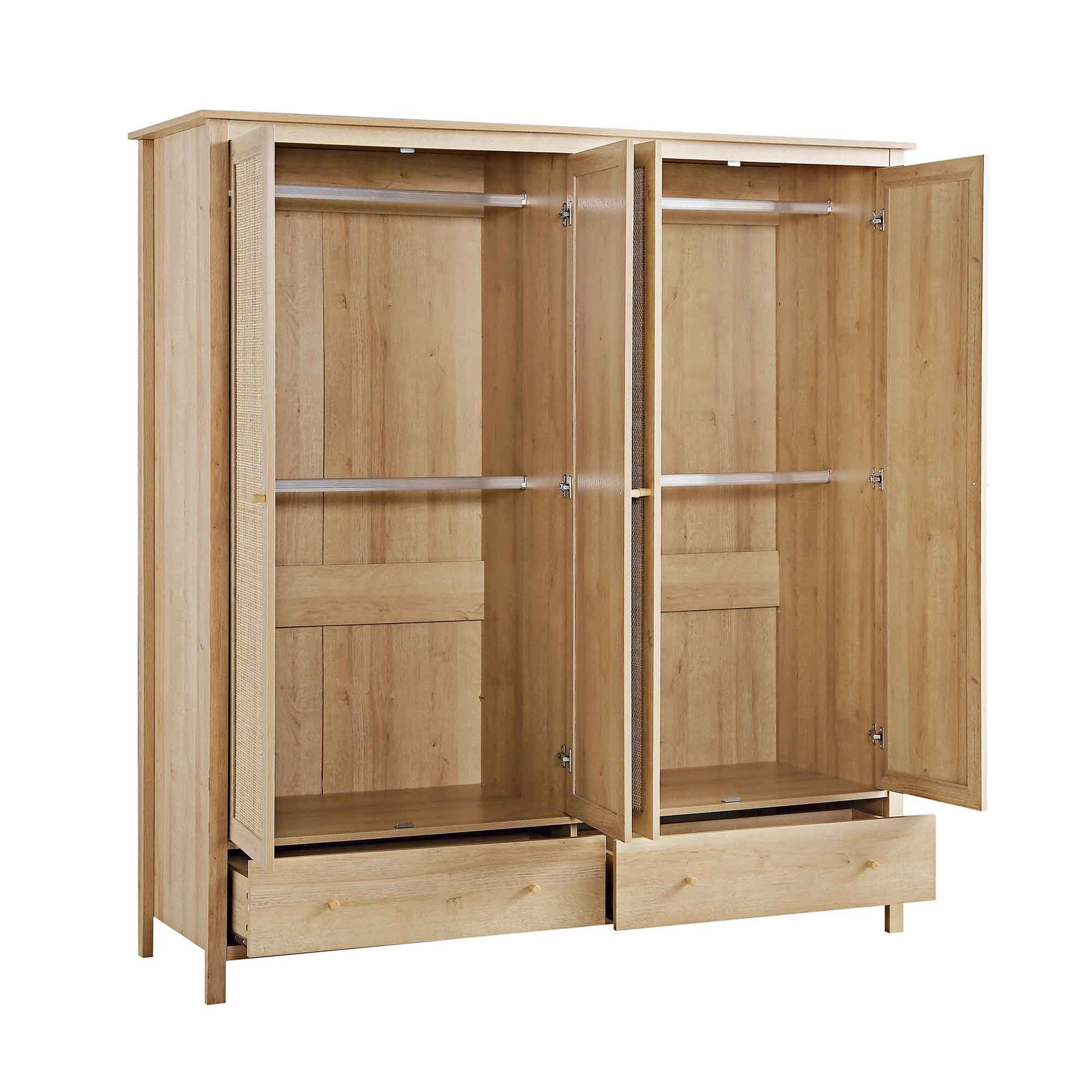 Mango Wooden Wardrobe | Modern Rattan Wardrobe - Riyaba - Akway Uncategorized (Image 3)