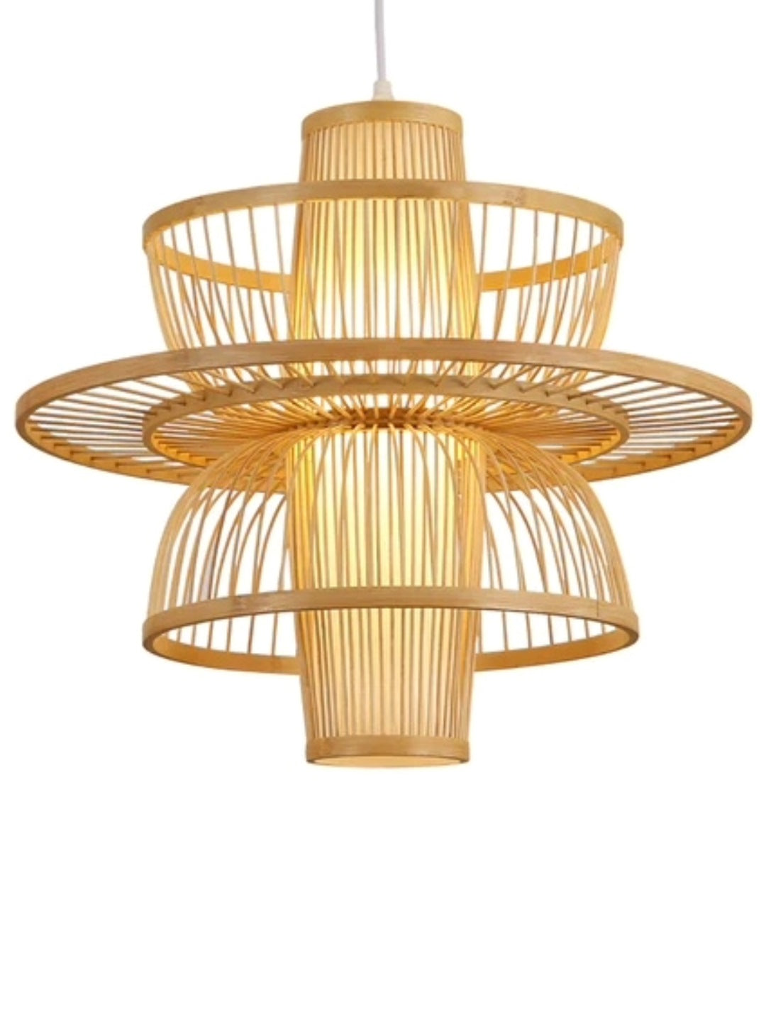 Bamboo Lamp for Living Room | Rattan Pendant light | Cane ceiling light - Ganesh