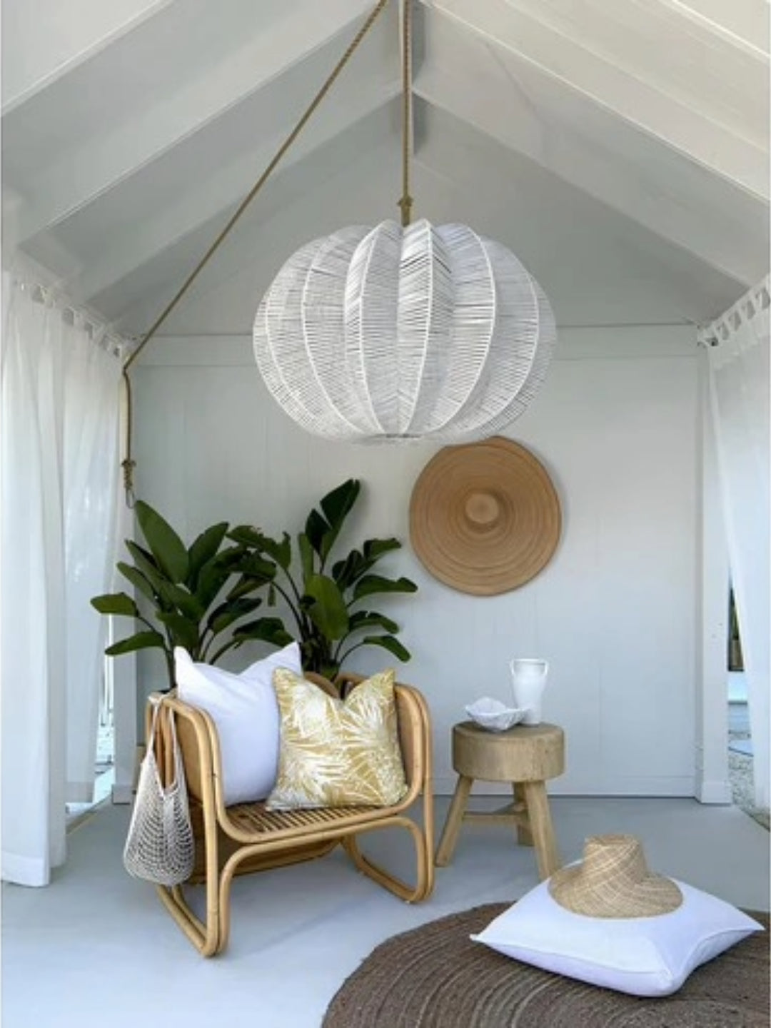 Bamboo Hanging lamp for Living Room | Rattan Pendant light | Cane ceiling light - Hem - Akway Uncategorized (Image 3)