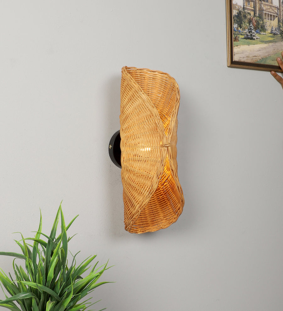Rattan Wall Lamp For Living Room | Rattan Wall Light - Lavanya - Akway Lighting > Wall Lamps & Sconces (Image 2)