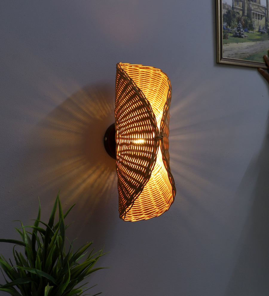 Rattan Wall Lamp For Living Room | Rattan Wall Light - Lavanya - Akway Lighting > Wall Lamps & Sconces (Image 3)