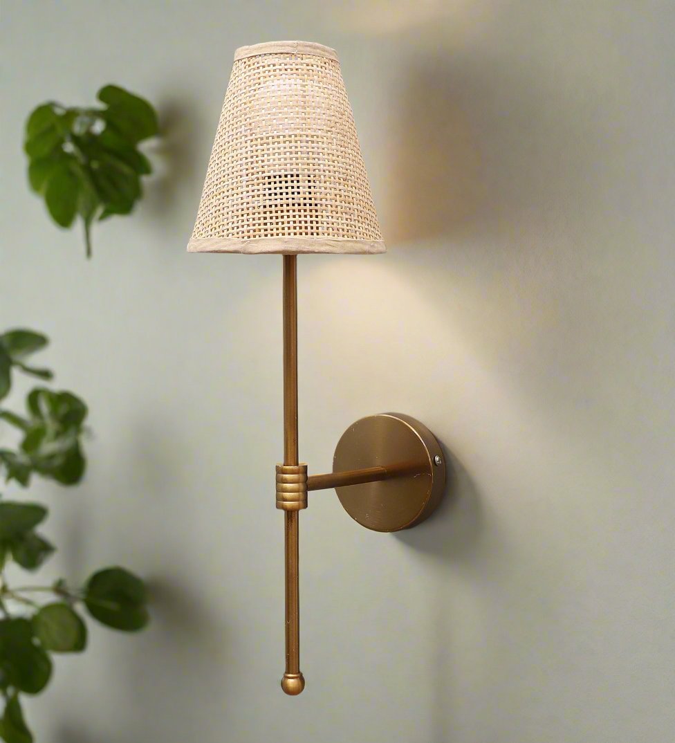 Bamboo Wall Lamp For Living Room | Rattan Wall Light - Kensley - Akway Lighting > Wall Lamps & Sconces (Image 2)