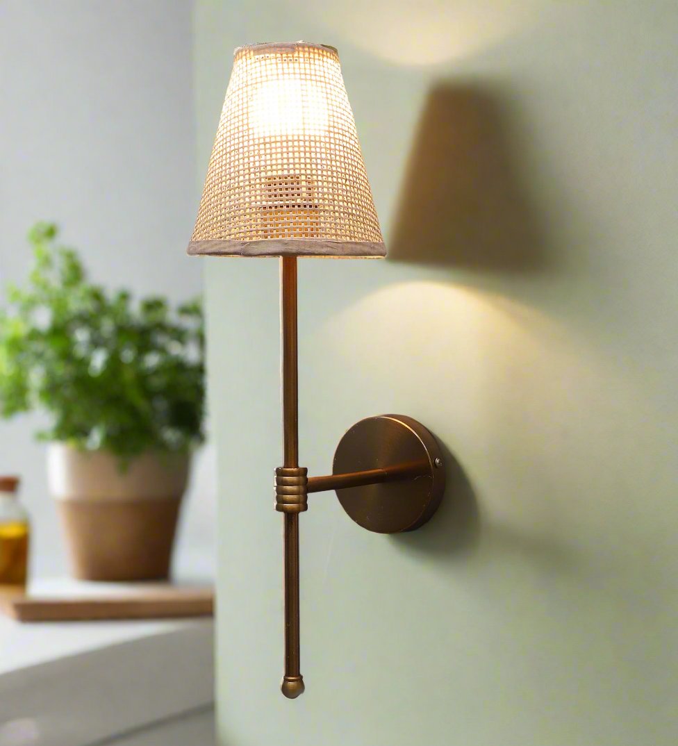 Bamboo Wall Lamp For Living Room | Rattan Wall Light - Kensley - Akway Lighting > Wall Lamps & Sconces (Image 5)
