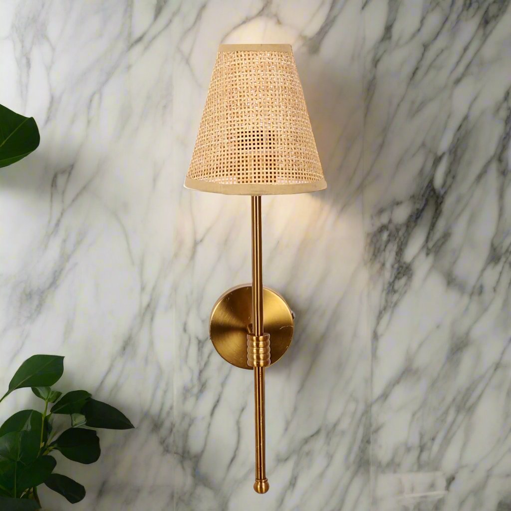 Bamboo Wall Lamp For Living Room | Rattan Wall Light - Kensley - Akway Lighting > Wall Lamps & Sconces (Image 6)