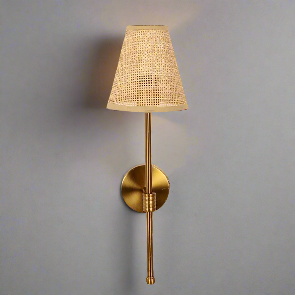 Bamboo Wall Lamp For Living Room | Rattan Wall Light - Kensley - Akway Lighting > Wall Lamps & Sconces (Image 7)