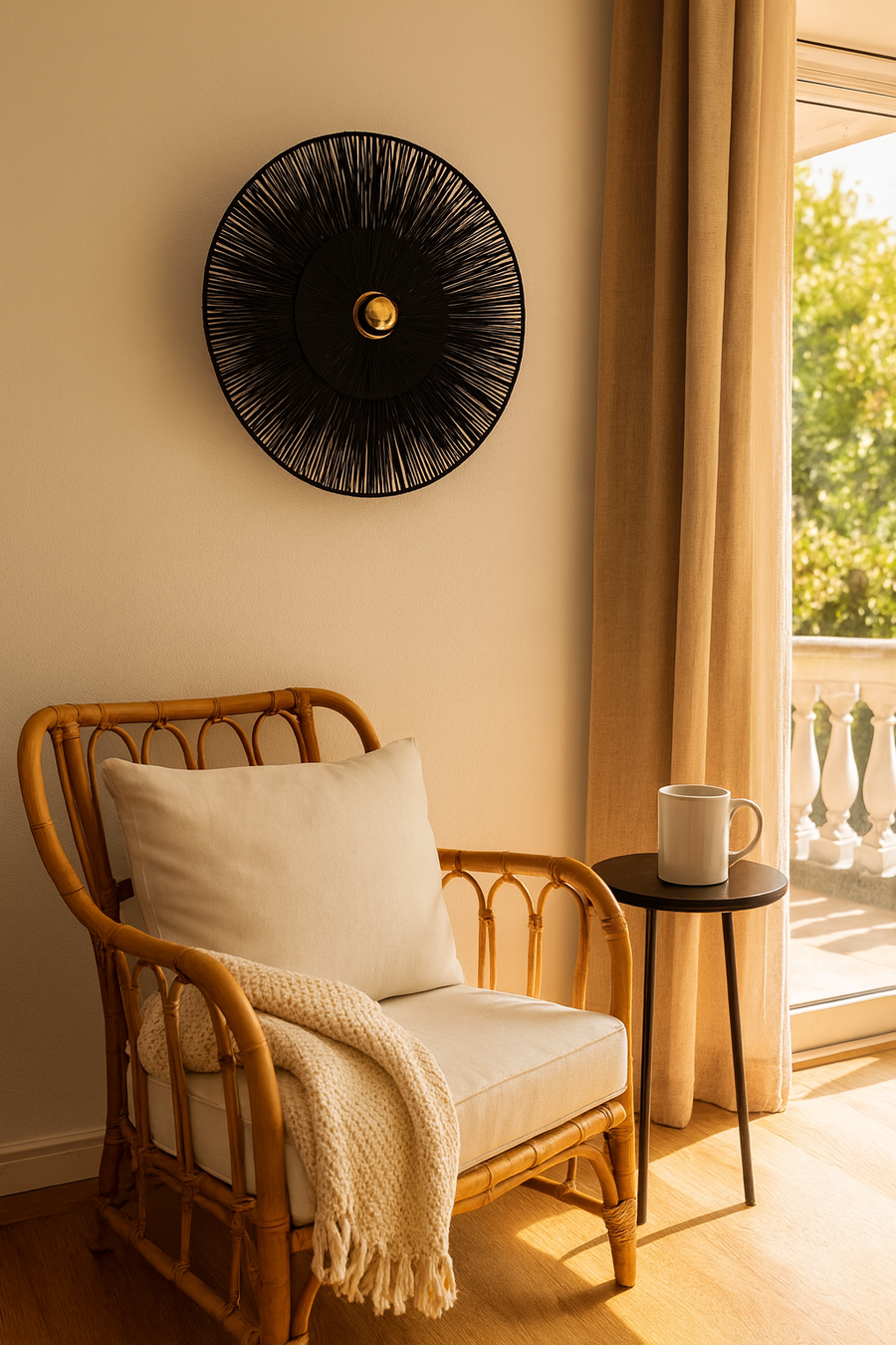 Bamboo Wall lamps For Living Room | Rattan Wall scones | Wicker Wall Lamps | Cane Wall Scones - Ishita by Akway - Image 4