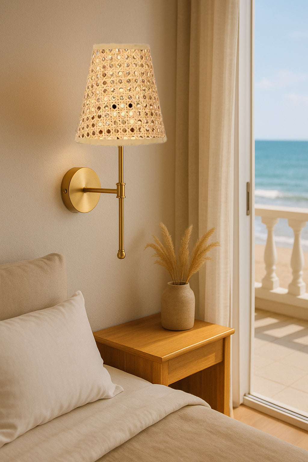 Bamboo Wall Lamp For Living Room | Cane Wall Light - Janaki