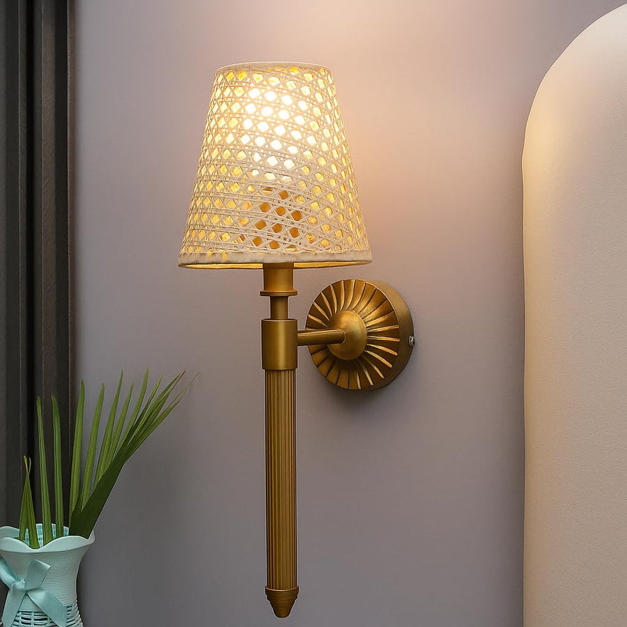 Rattan Wall Lamp For Living Room | Bamboo Wall Light - Jasmit - Image 3