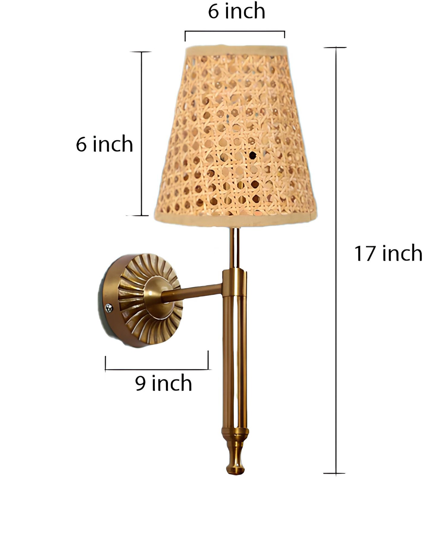 Cane Wall Lamp For Living Room | Bamboo Wall Scone - Jalsa - Image 7