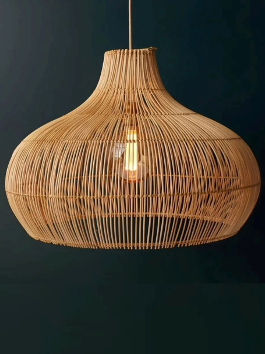 Bamboo Pendant Light for Living Room 14 Inch - Johar by Akway