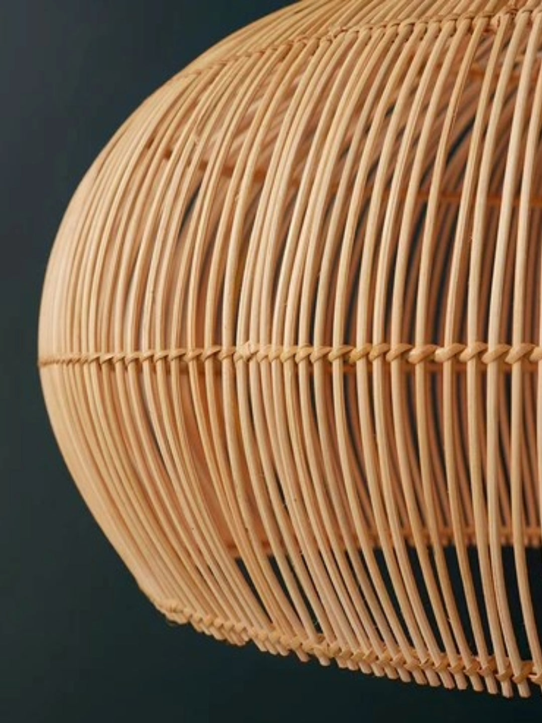 Bamboo Hanging lamp for Living Room | Rattan Pendant light | Cane ceiling light - Johar - Akway
