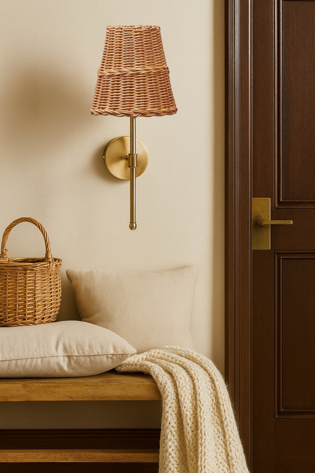 Bamboo Wall Lamp For Living Room | Rattan Wall Light - Krisha