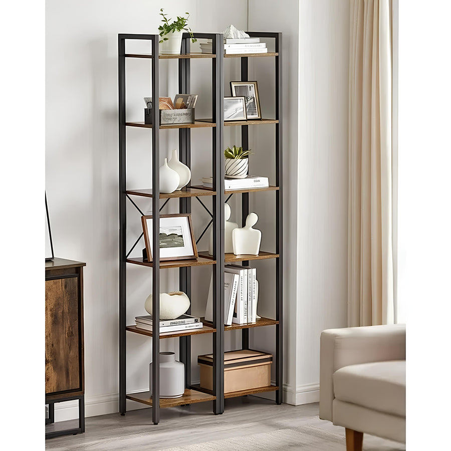Mango Wooden Bookcase | Modern Wooden Bookcase - Anshuu - Akway Uncategorized (Image 3)