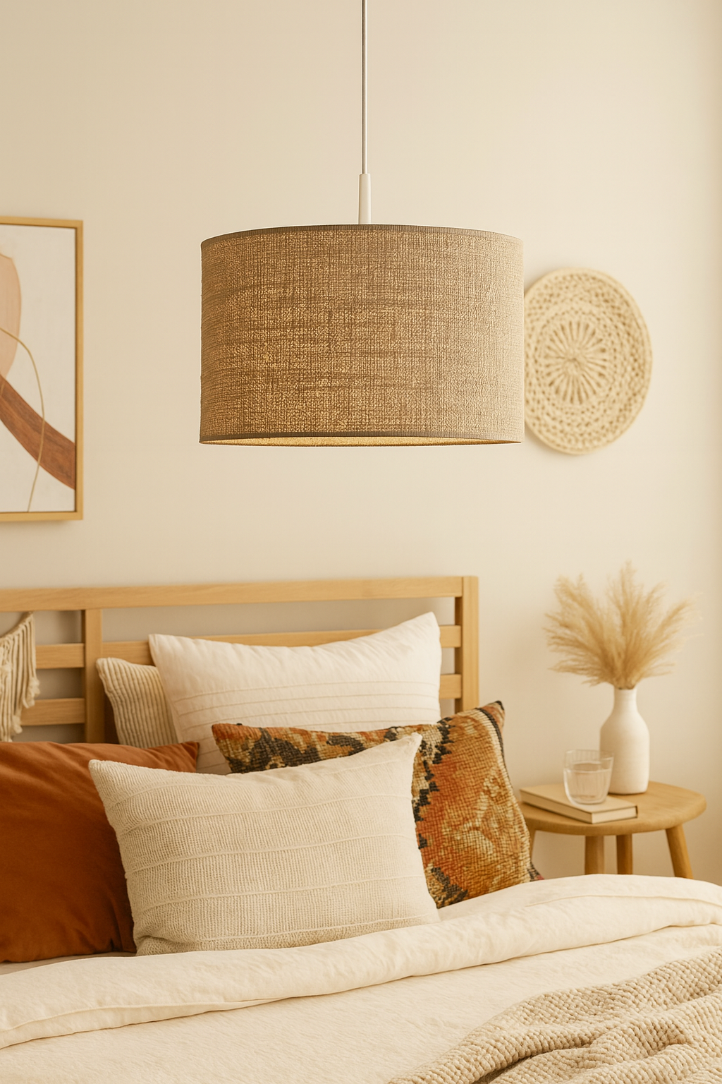 Hanging Lamp for Living Room | Pendant light for Home | Cane Hanging light - Larisa by Akway - Image 1