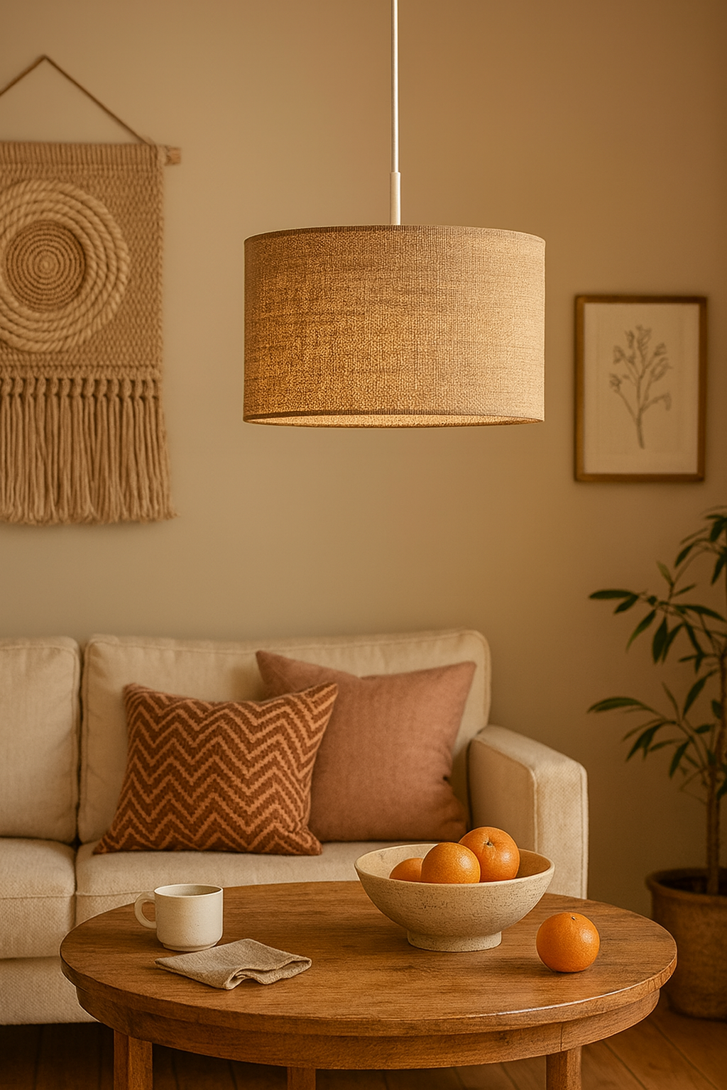 Hanging Lamp for Living Room | Pendant light for Home | Cane Hanging light - Larisa by Akway - Image 7