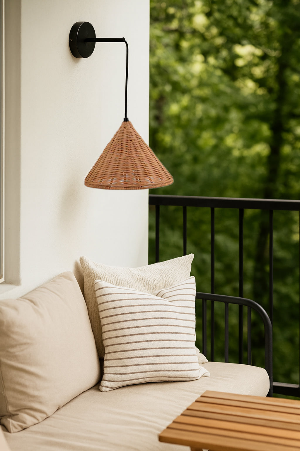 Bamboo Wall lamps For Living Room | Rattan Wall scones | Wicker Wall Lamps | Cane Wall Scones - Mahika by Akway - Image 4