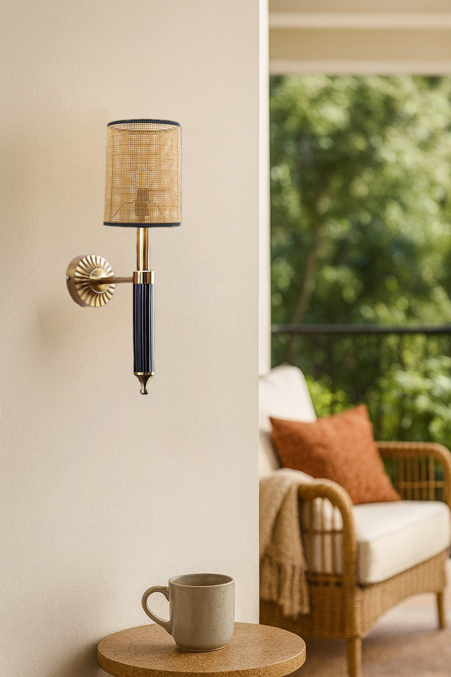 Bamboo Wall Lamp For Living Room | Rattan Wall Lamp - Nilima - Image 2