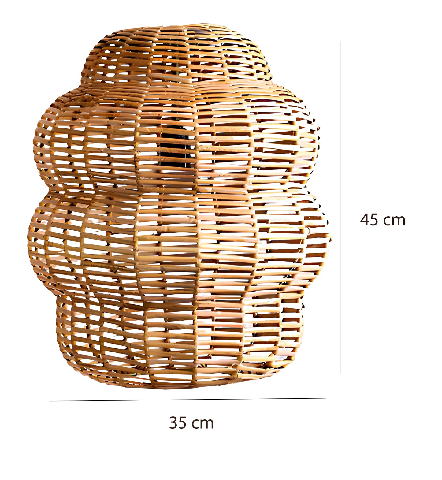 Bamboo Hanging lamp for Living Room | Rattan Pendant light | Cane ceiling light - Nalin