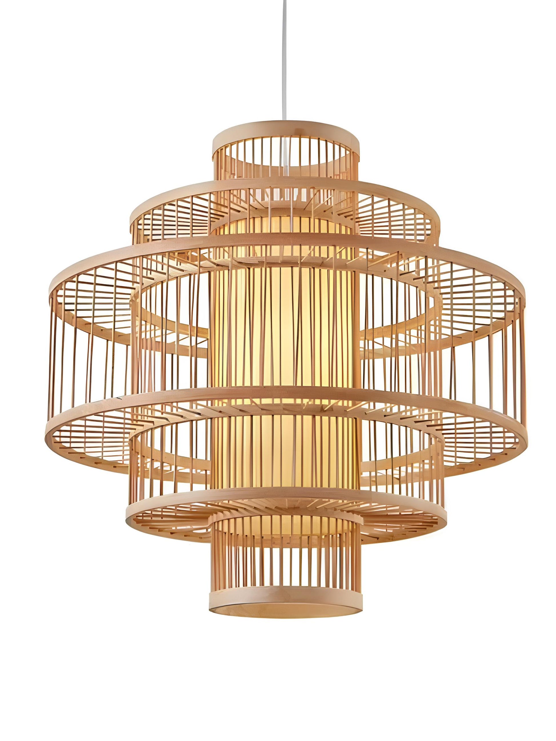 Rattan Hanging lamp for Living Room | Cane Pendant light | Wicker ceiling light - Nez - Akway Lighting -> Pendant Lamp (Image