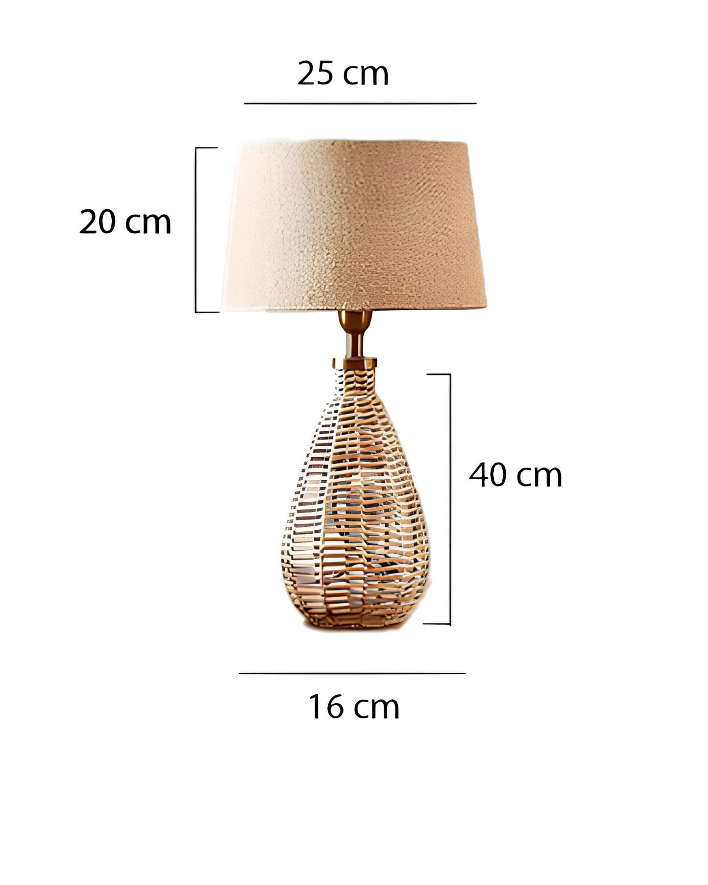 Rattan Table lamp for Living room | Bamboo Bedside table lamp | Cane Table lamp -Navya