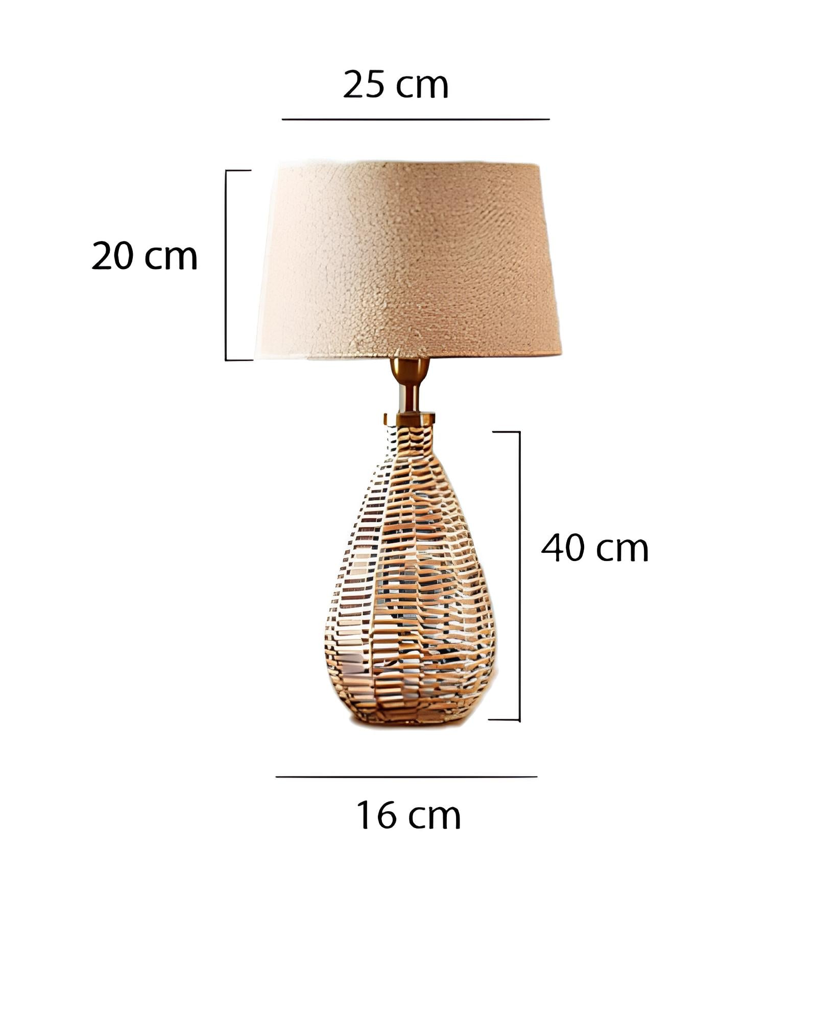 Rattan Table lamp for Living room | Bamboo Bedside table lamp | Cane Table lamp -Navya - Akway Uncategorized (Image 6)