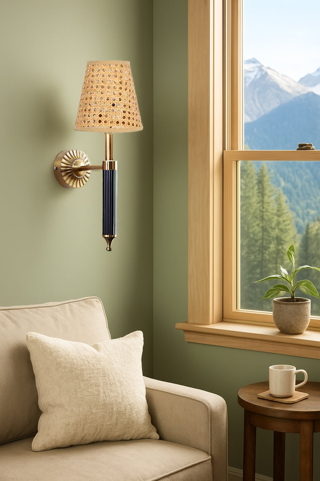 Bamboo Wall Lamp For Living Room | Rattan Wall Light - Oeshi