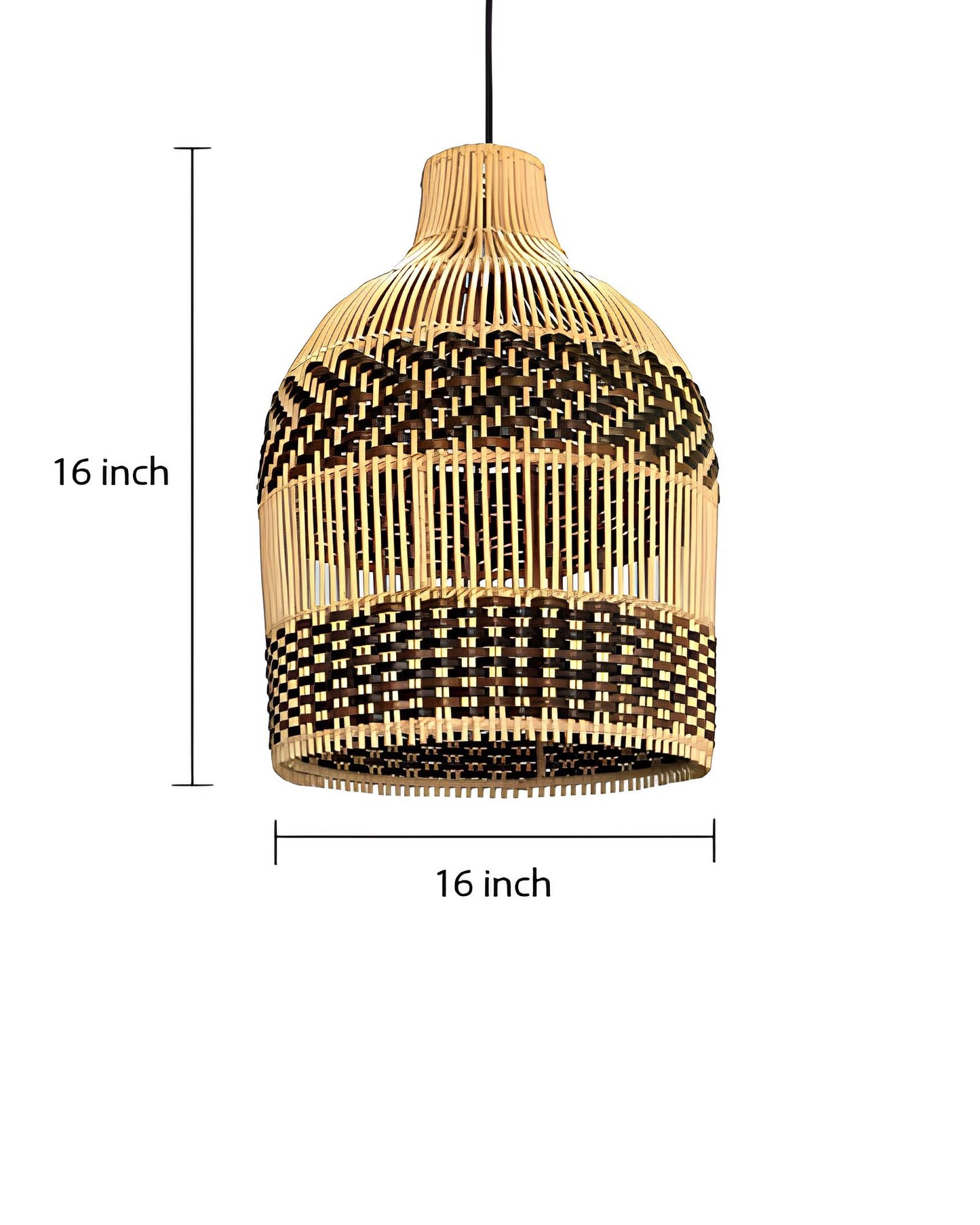 Bamboo Hanging lamp for Living Room | Rattan Pendant light | Cane ceiling light - Ranbir - Akway Uncategorized (Image 6)