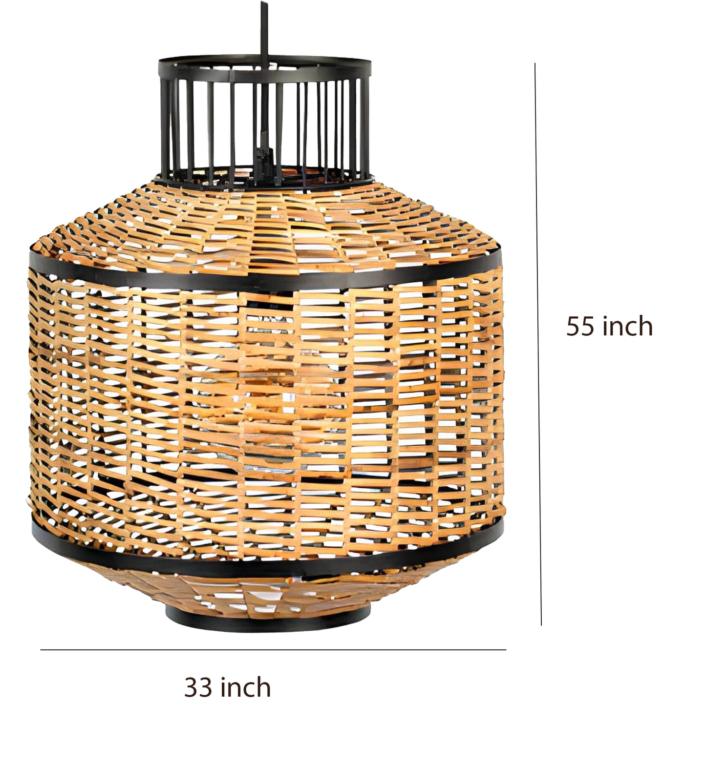 Bamboo Hanging lamp for Living Room | Rattan Pendant light | Cane ceiling light - Taksh - Akway Uncategorized (Image 9)