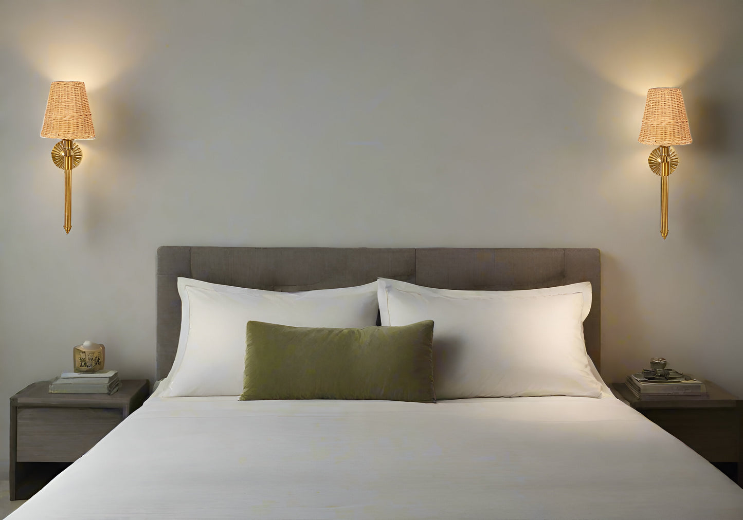 Rattan Wall Light For Living Room | Cane Wall Lamp- Hiral - Akway Lighting > Wall Lamps & Sconces (Image 4)