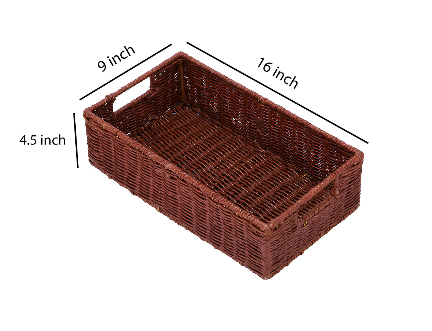 AKWAY Rattan Wicker Basket for keeping cloths, storage basket, bin organizer (16 L x 9 W x 4.5H, Brown)