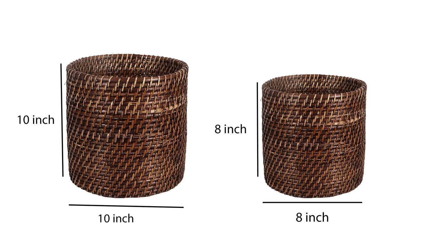 Rattan Planter | Cane Laundry Bin | Bamboo toy Storage - Mahika