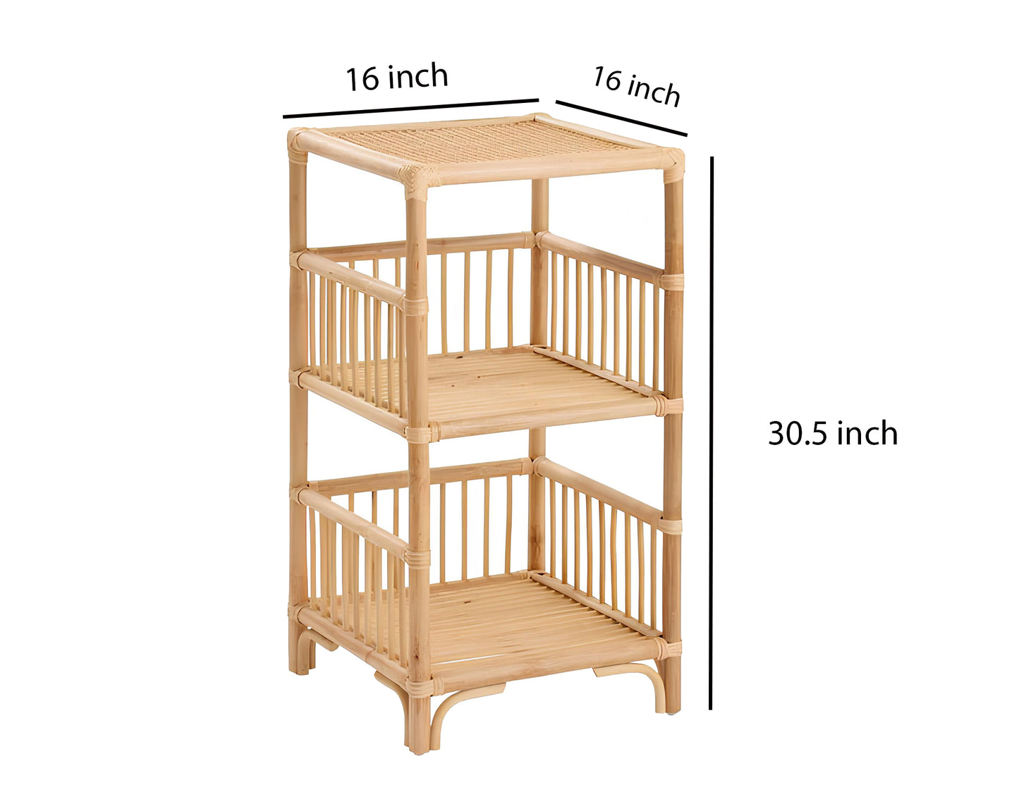 Rattan Bedside Table | Cane Side table | Bamboo table - Adah
