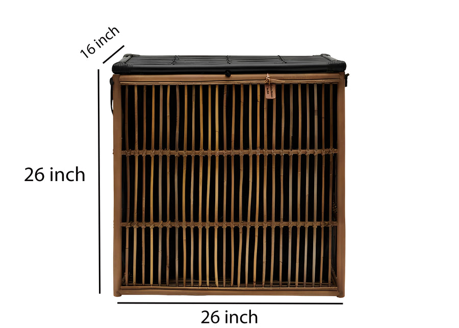 Rattan Laundry Basket | wicker basket with lid | Bamboo toy Storage basket - Bhuv - Akway Uncategorized (Image 4)